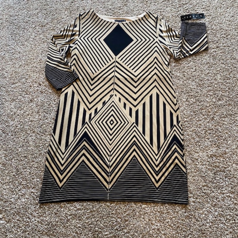 Tiana B Lightweight Geometric Sheath Dress - Sz L